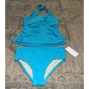 New Swimsuits‎  For All Women 2 Piece Swimsuit Turquoise  Swimsuit Size 12